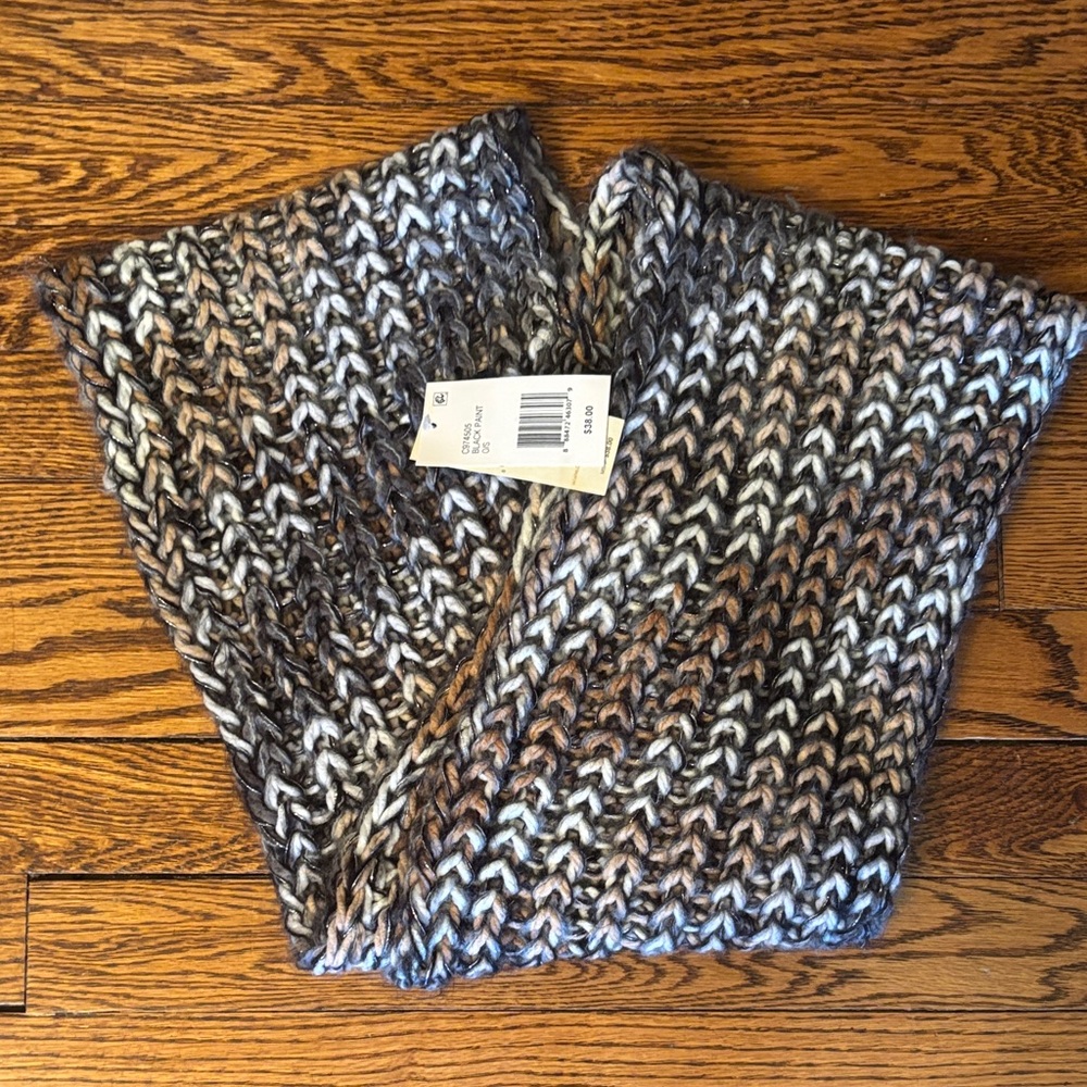 Chunky Knit Scarf in Brown and Gray